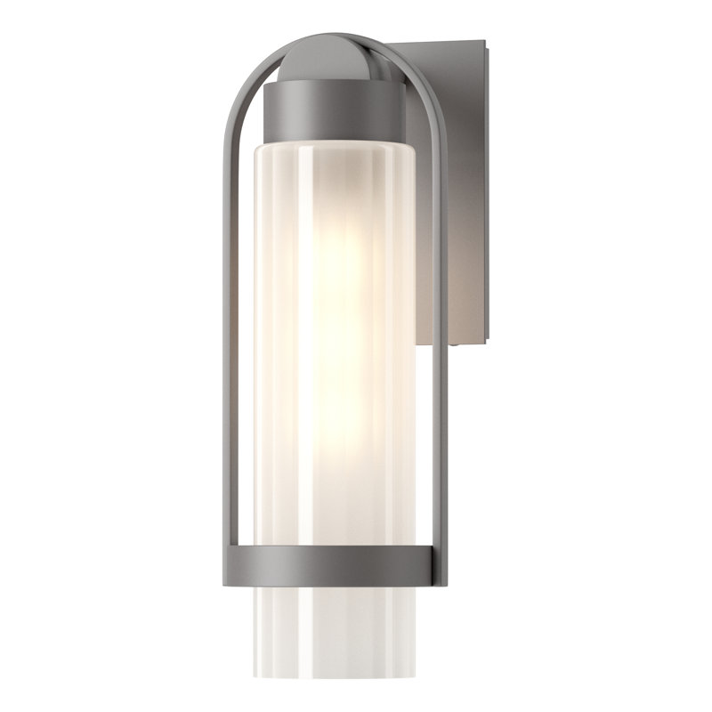 Alcove Aluminum Wall Light, Coastal Burnished Steel, 15.8" H x 5.8" W x 7.3" D, Frosted Glass