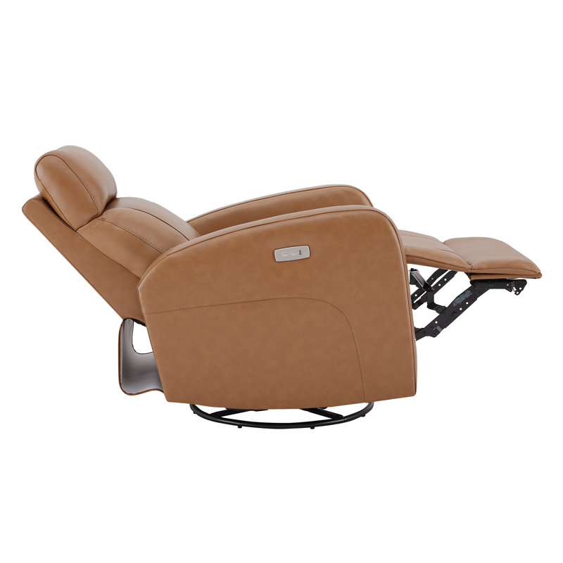 Fauteuil inclinable électrique pivotant en cuir véritable Corvin, Selle de cuir