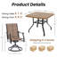 Ensemble repas 5 pièces pour l'extérieur avec 4 chaises pivotantes et table carrée en acier de 35,4 po-133653590-133653591