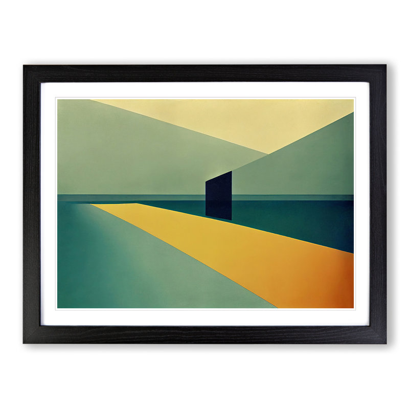 Bold Suprematism Vol.3 Abstract 1 Piece Single Picture Frame Wall Art, 46cm H x 64cm W x 2cm D, Black Framed