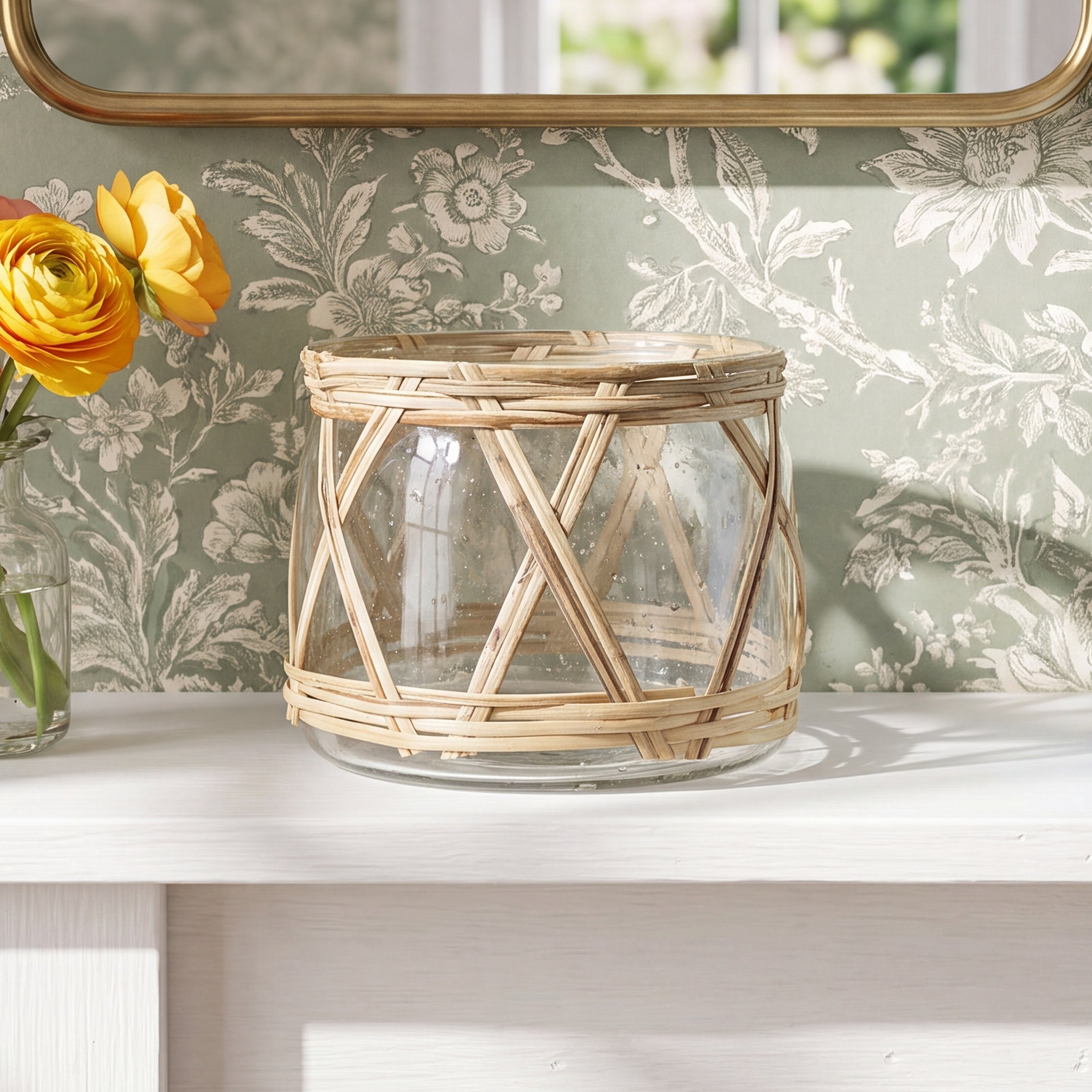 Hurricane Candle Holder, 5.25" H x 6" W x 6" D