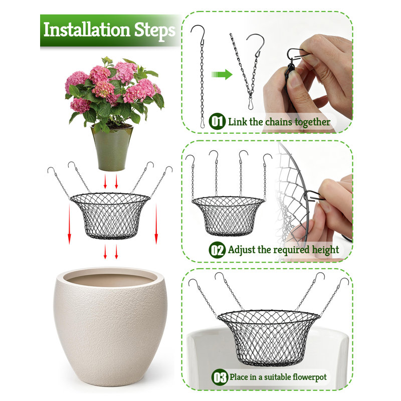 Lot de 2 inserts de jardinière réglables en hauteur pour pots hauts