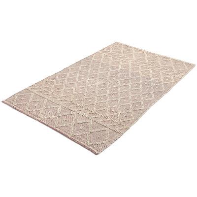 Tapis unique en laine nouvel âge Denlinger 5 pi x 8 pi 2 po crème