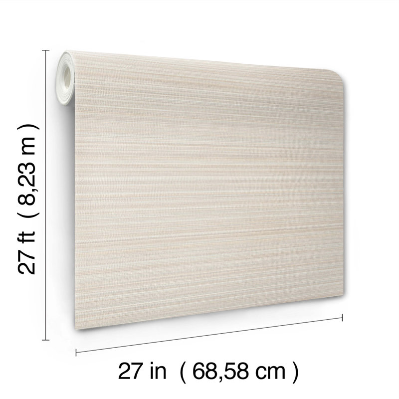Striped Vinyl Wallpaper Roll, Seashell