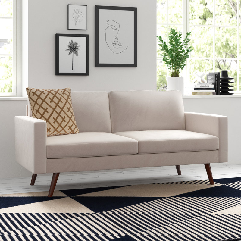 Canapé à accoudoirs carrés 71 po Jaimelynn, Polyester beige