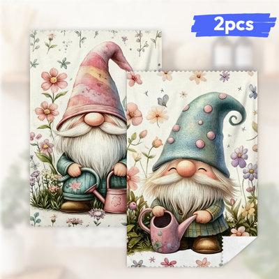  Linges de cuisine en microfibre, linges à vaisselle réutilisables absorbants, décoratifs résistants à la décoloration, 16 po x 24 po, motif floral colibri bleu