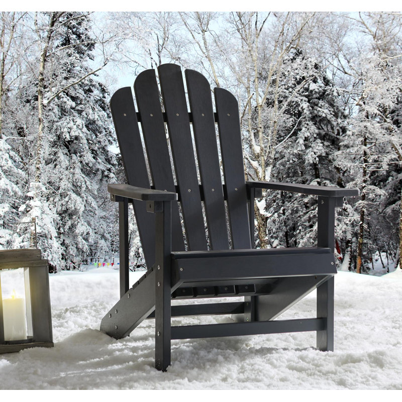 Chaise Adirondack en plastique Calhoun, Noir