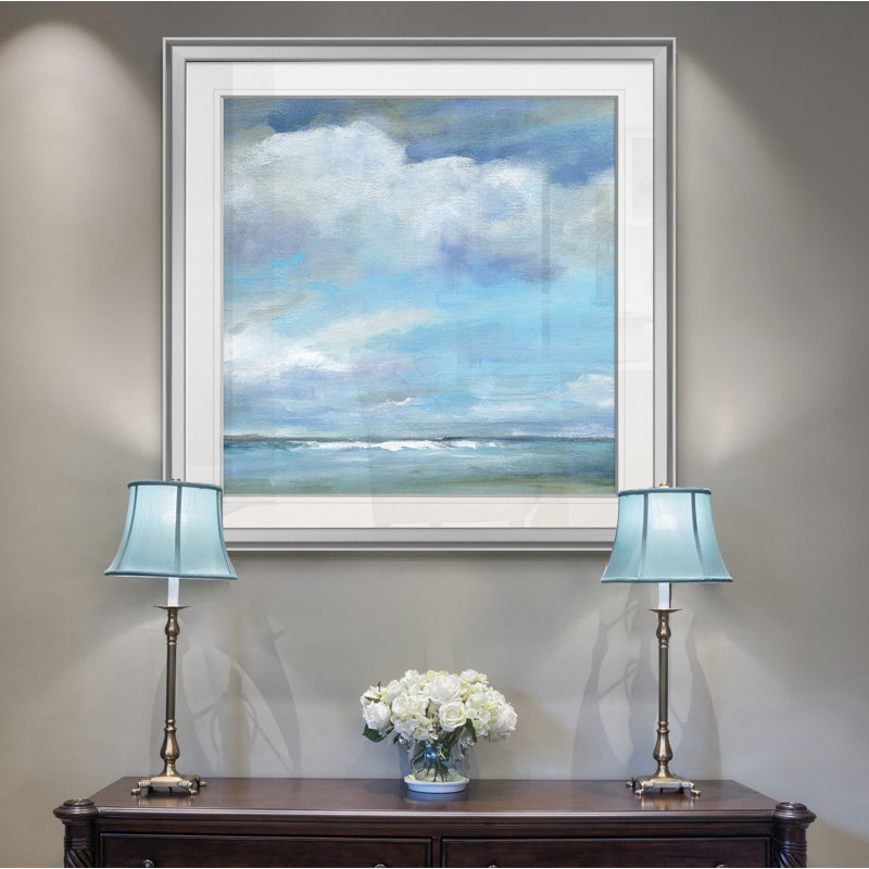 « crépuscule shadows ii », peinture, H 16 po x l 16 po x P 1,5 po, Encadrement argenté