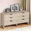 Commode moderne à 6 tiroirs avec fond ondulé et poignées noires Modern Minimalist