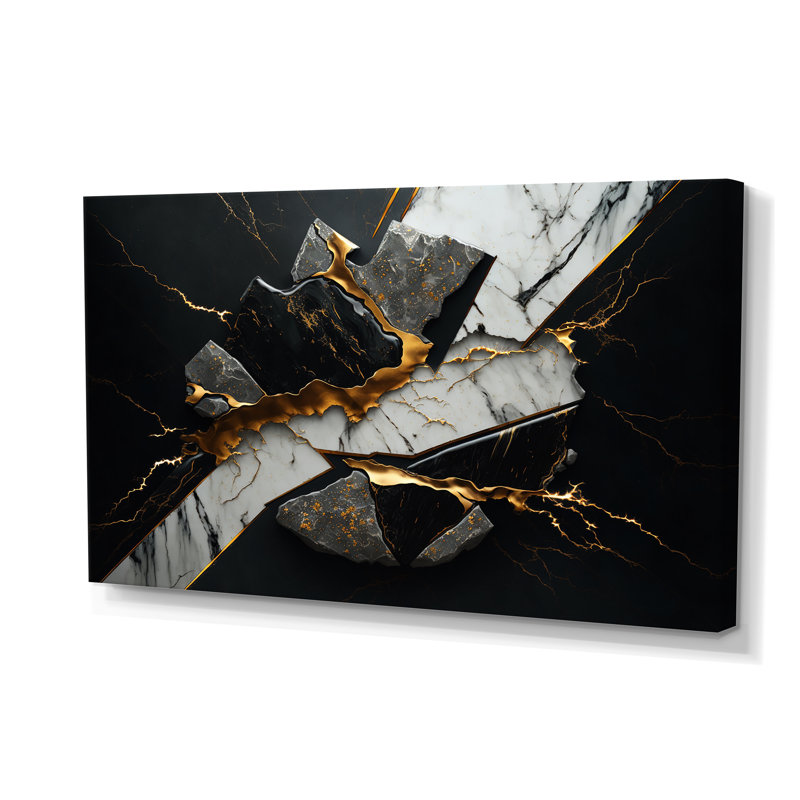 Abstract Geode Black III - Abstract Marble Wall Art