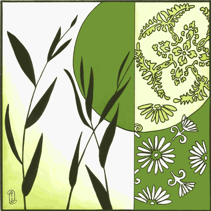 Kimono Garden IV, H 12 po x l 12 po
