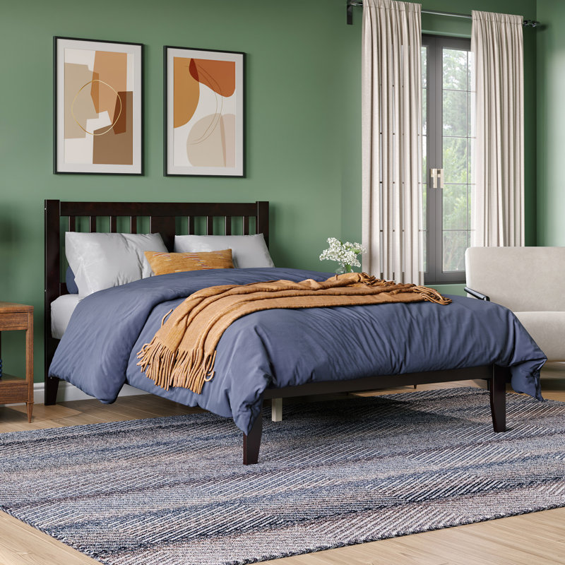 Lit plateforme en bois massif Zosia, Double, Espresso
