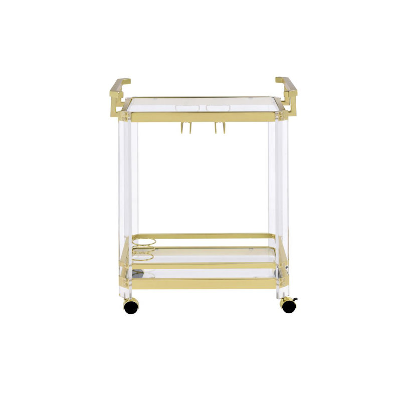 Aerin - Chariot de service avec roulettes, Doré