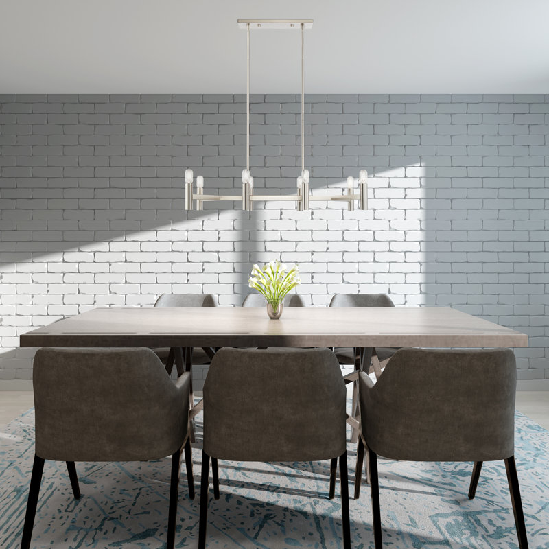 Martella 8-Light Chandelier, Nickel brossé