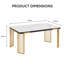 Cindy White Sintered Stone Dining Table - Luxury Gold Geometric Legs