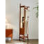Miroir pleine grandeur Mid-Century en bois de frêne avec portemanteau mobile