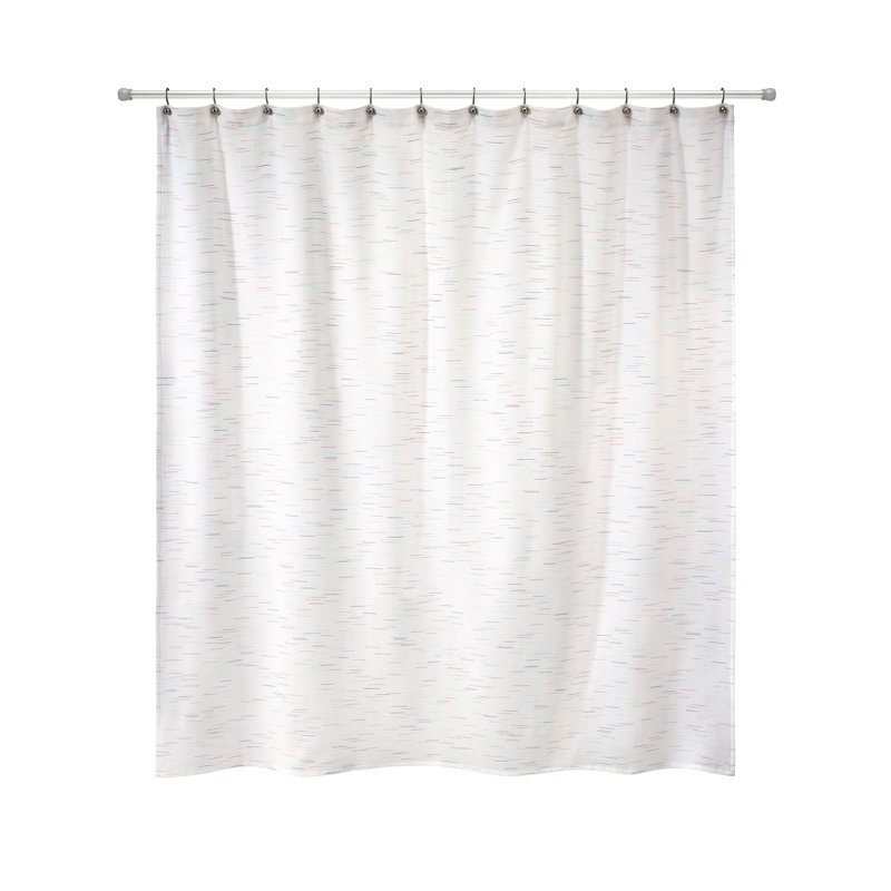 Extra Long White Waffle Textured Fabric Tub Curtain