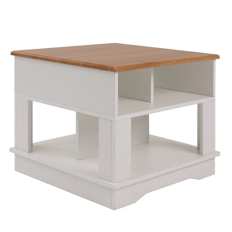 Modern Minimalist Coffee Table With Sleek Design, Rectangular Wood Top