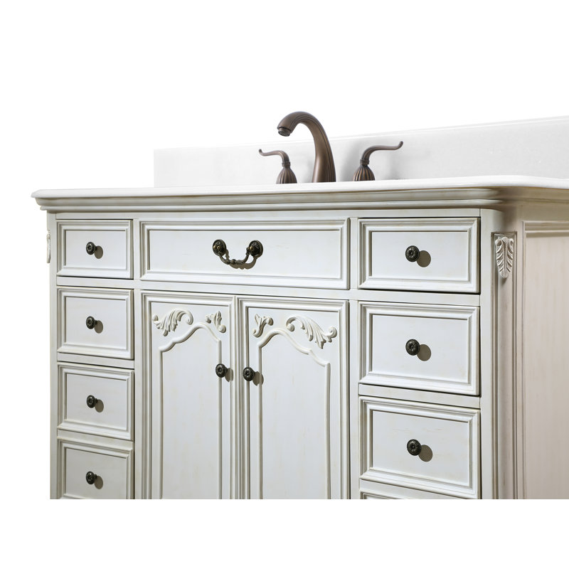 Ensemble de meuble-lavabo simple 48 po Angelique, Blanc, Blanc pur