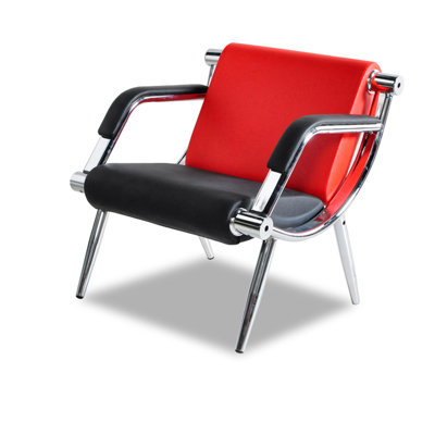 Leather Seat Reception Chair with Metal Frame