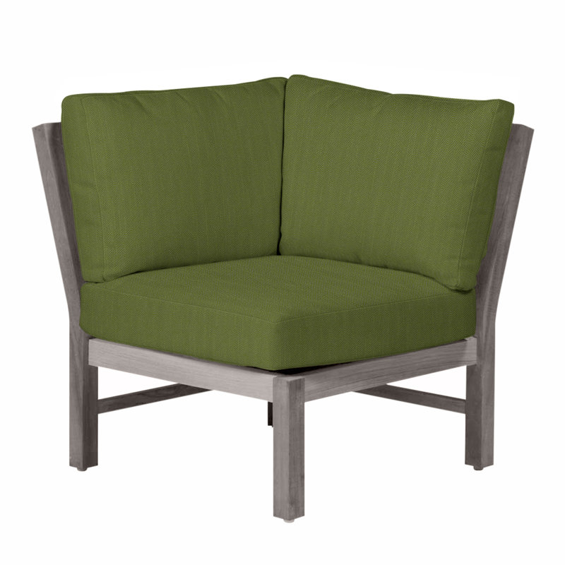 Fauteuil d'angle modulaire Club Teak - Huître, Teck huître, Pas de soudure, Forêt de lin