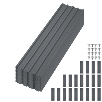 20-Pack 6.1ft Corrugated Metal Roof Panels – Heavy-Duty Galvanized Steel Waterproof Roof Sheets with Screws for Carport, Garage, Gazebo – Gray (73.2x16.77in)
