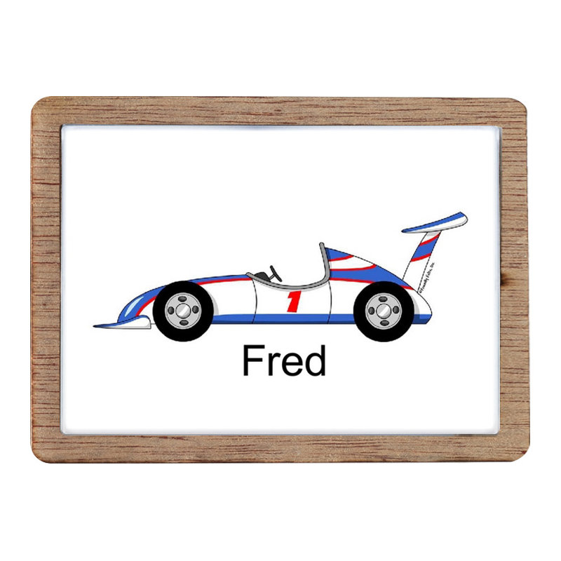 Magnet en bois de voiture de course personnalisé - excellent cadeau!, Oui