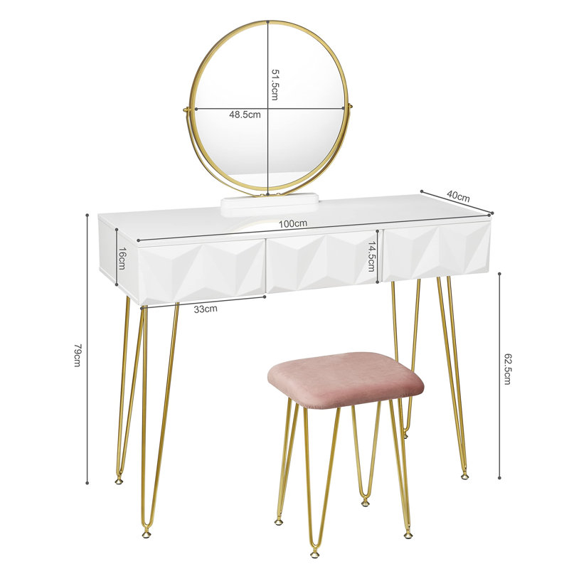 Bonni Dressing Table with Mirror