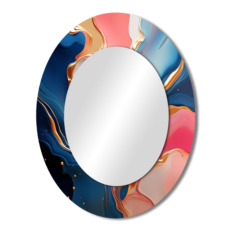 Miroir mural rose et doré, 43 po x 33 po