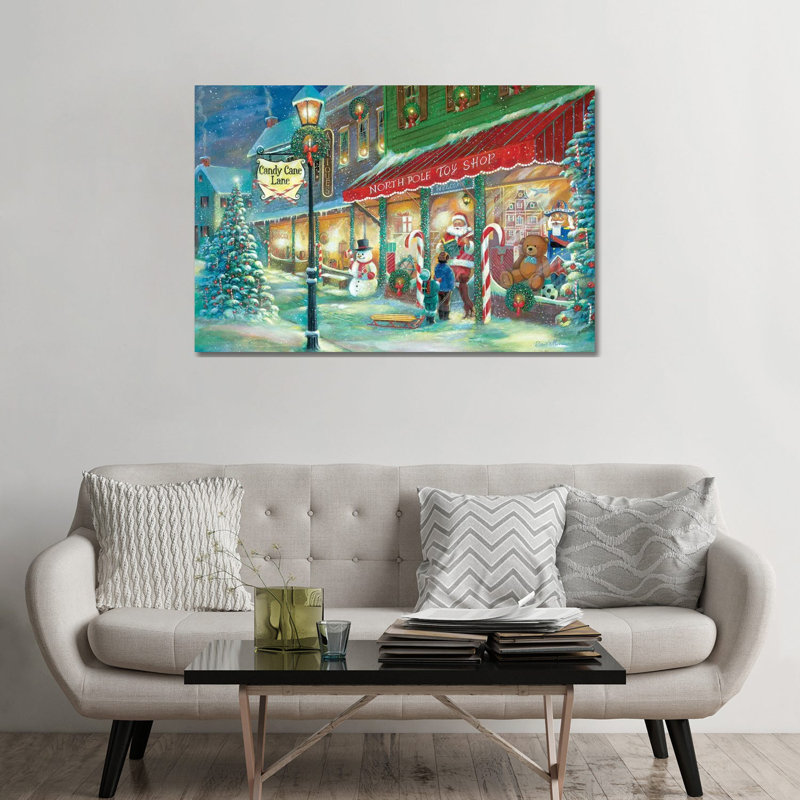 «Candy Cane Lane» par Ruane Manning - reproduction d'art, H 48 po x l 32 po x P 1,5 po, Toile tendue, Aucun mat