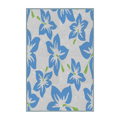 Tapis bleu/gris/vert à motif Denver