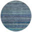 Tapis intérieur lavable rayé rond bleu et gris 8 pi