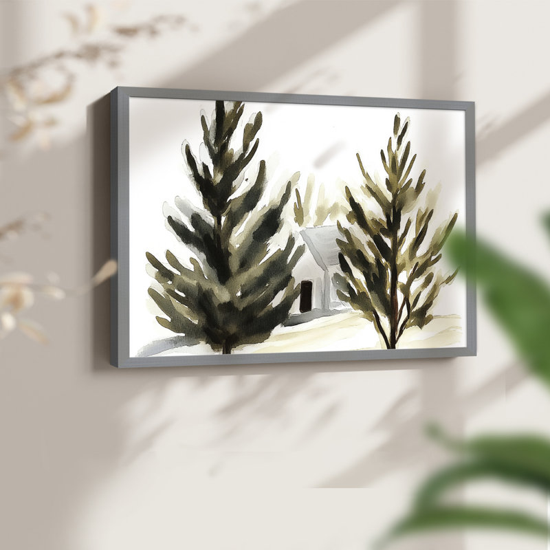 Art de Noël - Cxxi - reproduction encadrée - réversible, H 16 po x l 20 po, Gris