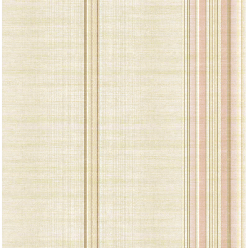  Papier peint rayé non vissé Designs, Kaki métallique / rose pétale