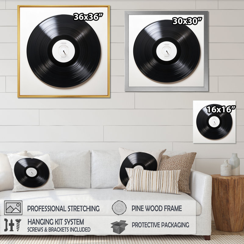Disque vinyle, vinyle Serenade I - Vinyle, art mural, Sans cadre, H 36 po x l 36 po, Toile tendue