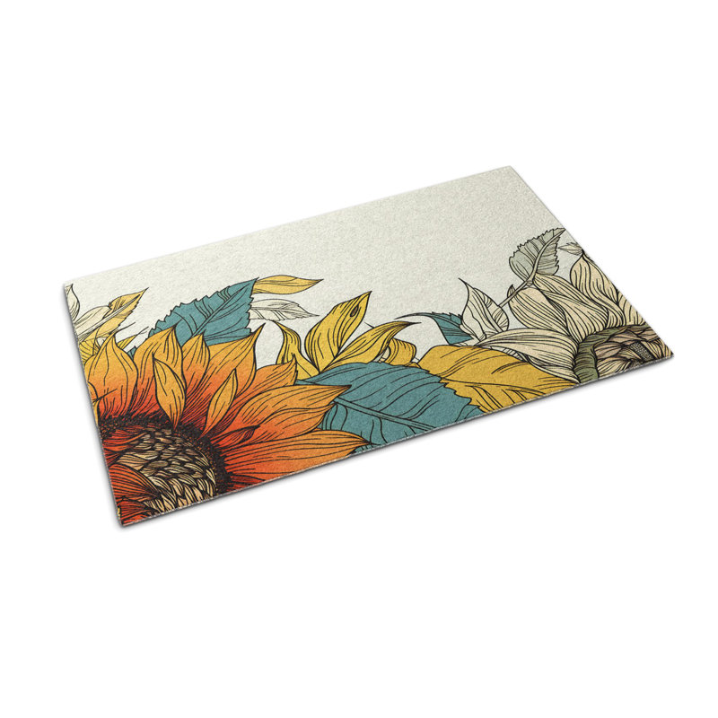 Non-Slip Floral Outdoor Doormat
