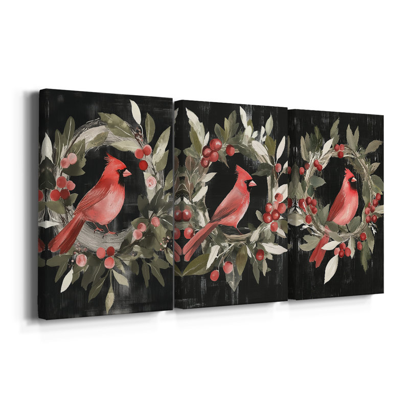 Art des Fêtes de Noël Cxxxi - Toile tendue avec châssis - 3 pièces, H 12 po x l 24 po