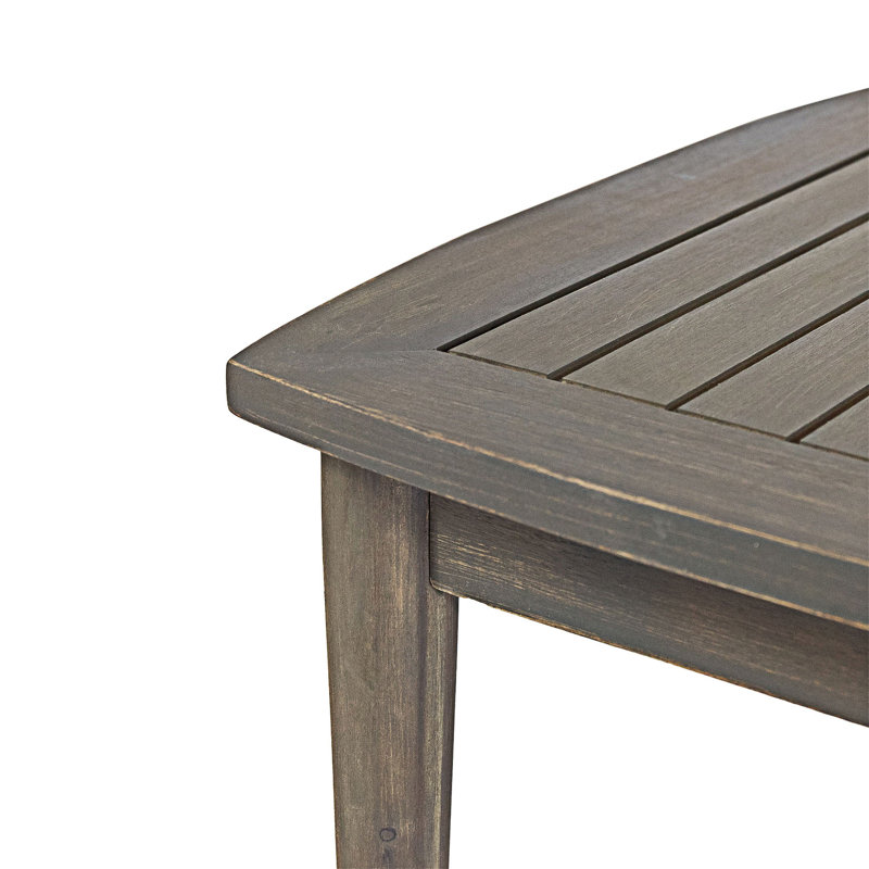 Wood Patio Conversation Set With Cushion, Dark Gray, Dark Gray