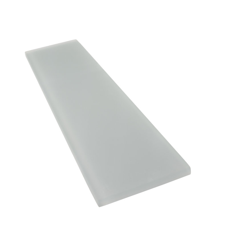 12'' x 3'' Glass Subway Wall Tile, Gray