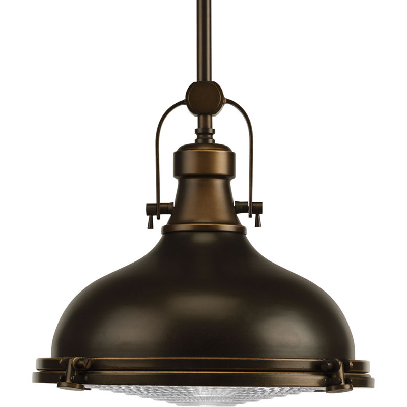 Luminaire suspendu en dome à 1 lumière, Nickel brossé