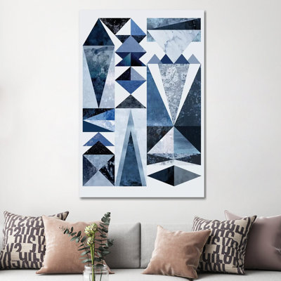 Blue Shapes by Mareike Böhmer - Wrapped Canvas Print