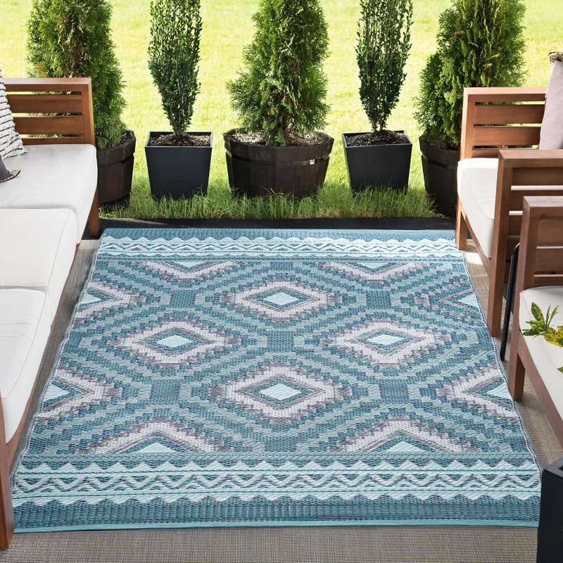 Tapis géométrique tressé à la machine Arba, Rectangle 8 pi 11 po x 11 pi 10 po