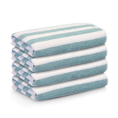 Fibertone by 1888 Mills 48-Piece Cabana Stripe Beach Towel 30x60 13.00 lbs