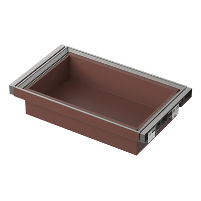 Pull-out Leather Storage Box, Brown, Aluminum Alloy Frame, For Closet Inner Width 28.5 Inches -30 Inches , Closet Organizer Drawer For Scarves,  Belts,  Hats And Other Accessories