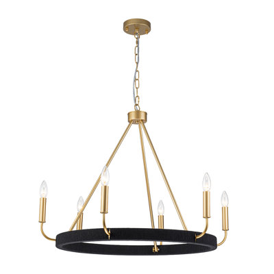 Lustre circulaire en coton 6 lumières Modern Cottage