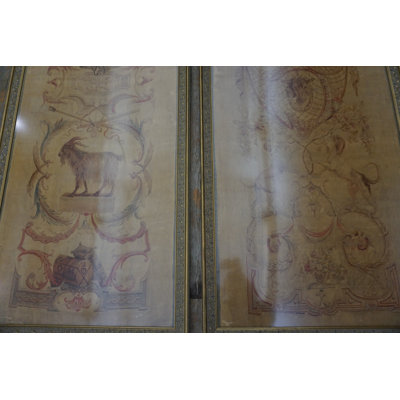 Pair of Scenic Antique 18th Century Beauvais French Tapestries