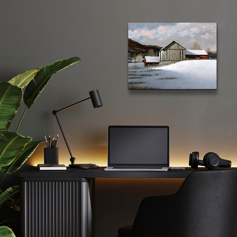 Art mural en verre épique «Snowlight» par Michael Fratrich, 16 po x 12 po
