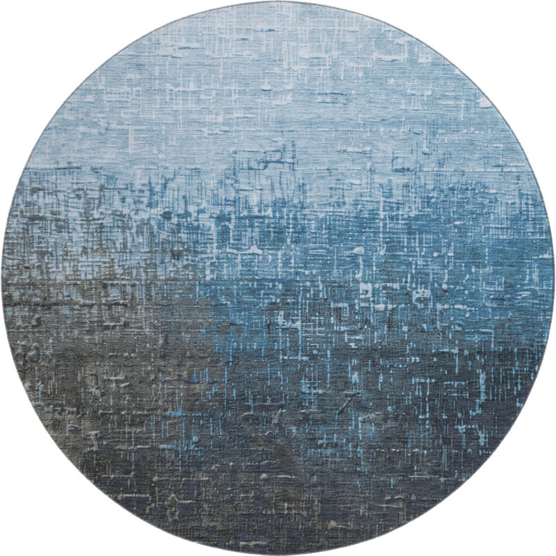 Premium Machine Washable Corum AMF1066 Ombre Rug, Rond 8 pi