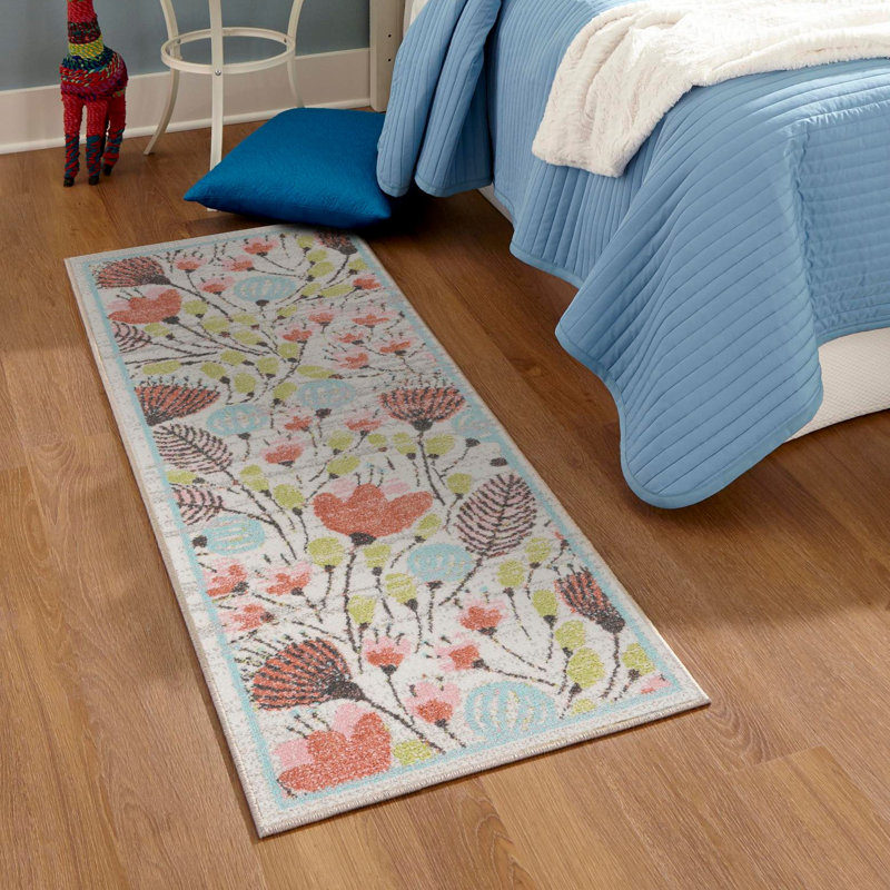 Whimsy Kids Wildflowers Rug, Runner 2'  x 8' 