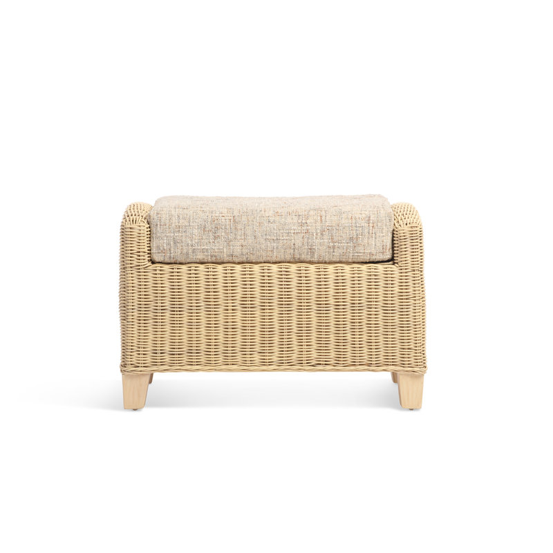 70cm Wide Solid Colour Footstool Ottoman, Light Grey